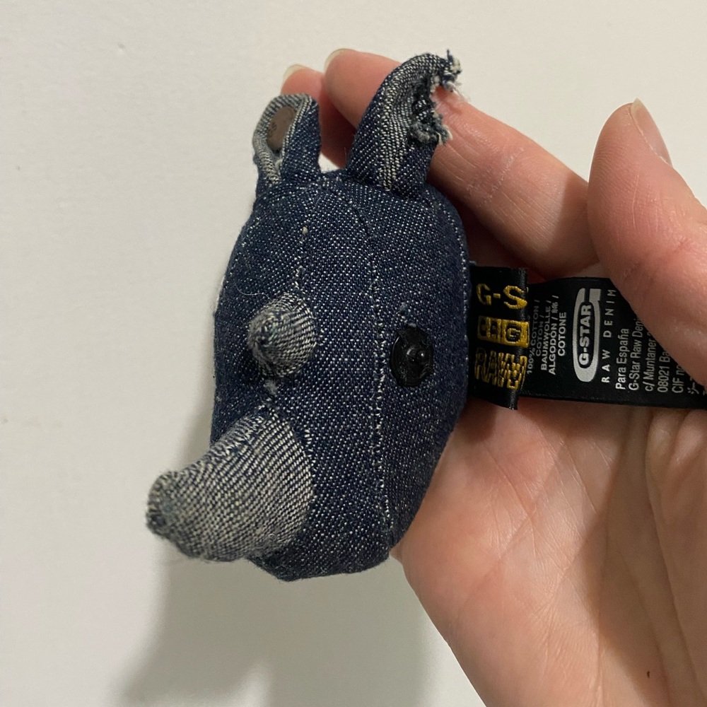Vintage G-Star Raw Denim Rhino Keychain G-No new without tag bag charm